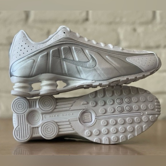 Nike Other - Nike Shox R4 🔥 White Metallic Silver Crimson Red HQ1988-101 Men’s Size 13 Shoes